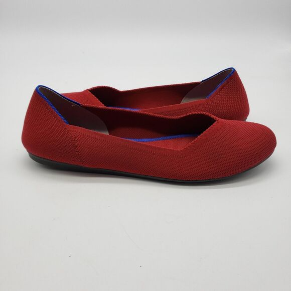 Rothy's Shoes - Rothy's Shoes Womens Size 10.5 Red Flat Round Toe Recycled Knit Washable Ballet